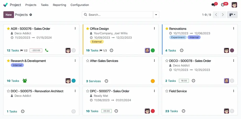 Gestion de projet dans Odoo